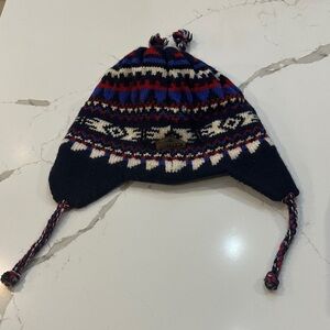 Kootenay Unisex Winter Knit Hat with Ear Flaps - Multicolor Wool blend